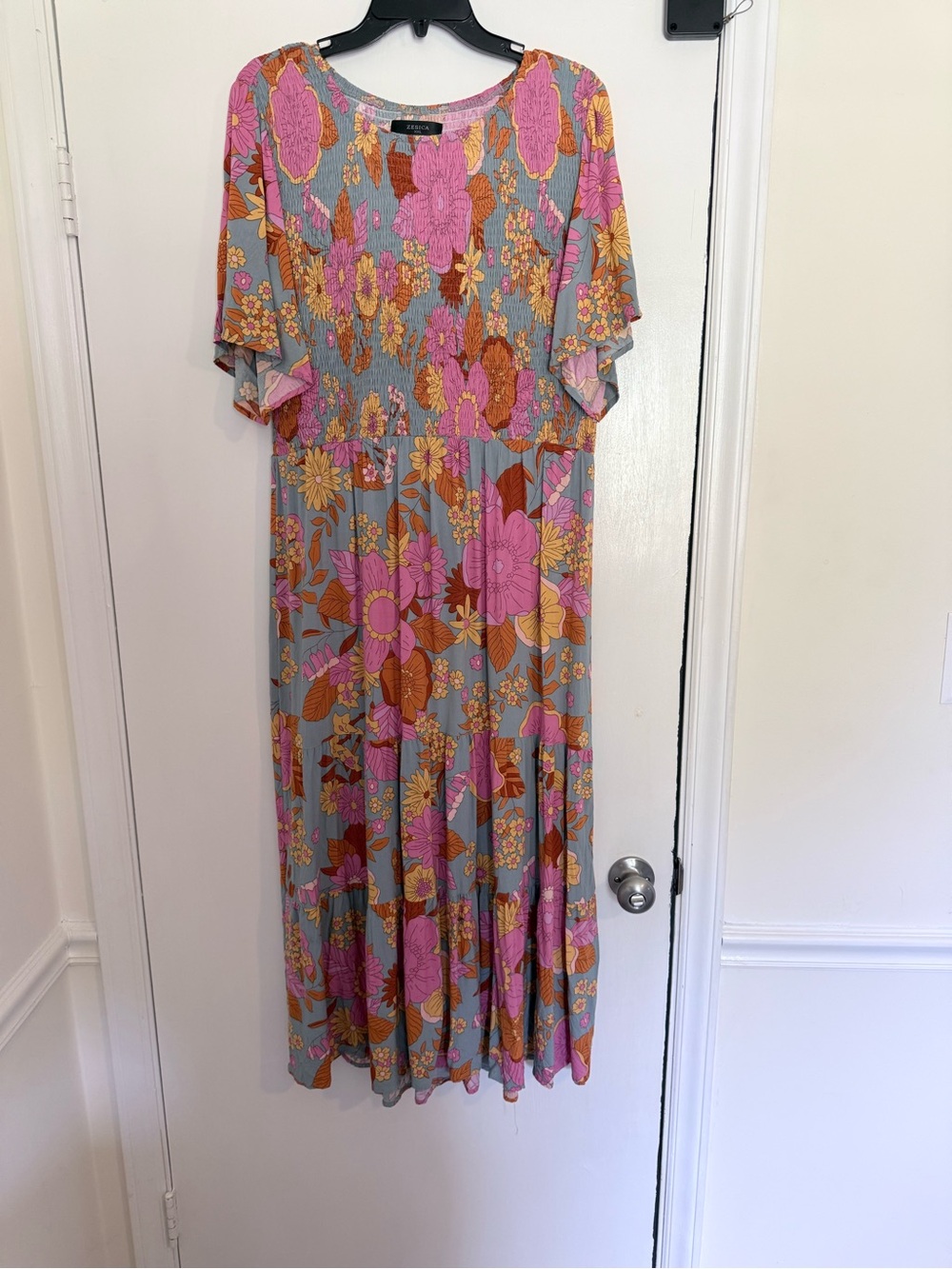 Floral Pink & Orange Maxi Dress
